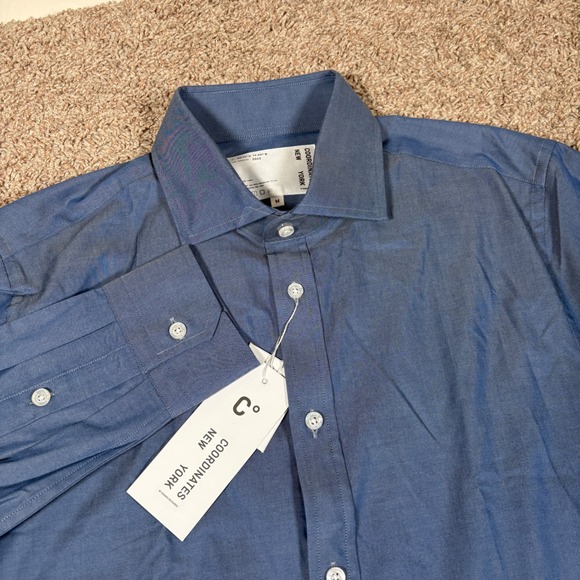 Coordinates New York Other - Coordinates New York Mens Blue Hidden Zipper Button Down Shirt Medium NWT 8618